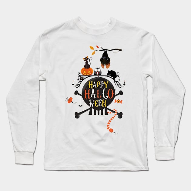 Happy Halloween Collection Long Sleeve T-Shirt by adityawagaskar